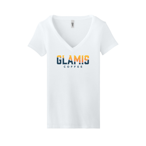 Women’s Teal Glamis Coffee V-Neck Tee
